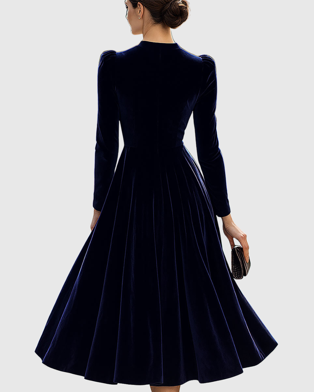 Sibella | Women's Navy Long-Sleeve Midi Dress