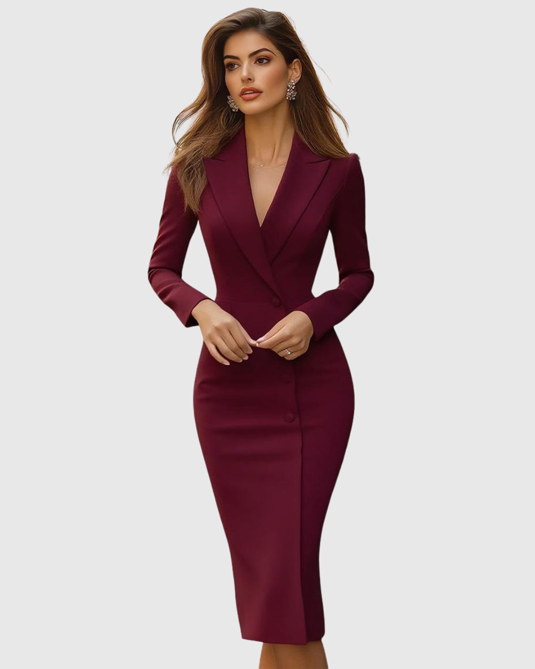 Seleneva | Women's Elegant Tailored Midi Dress
