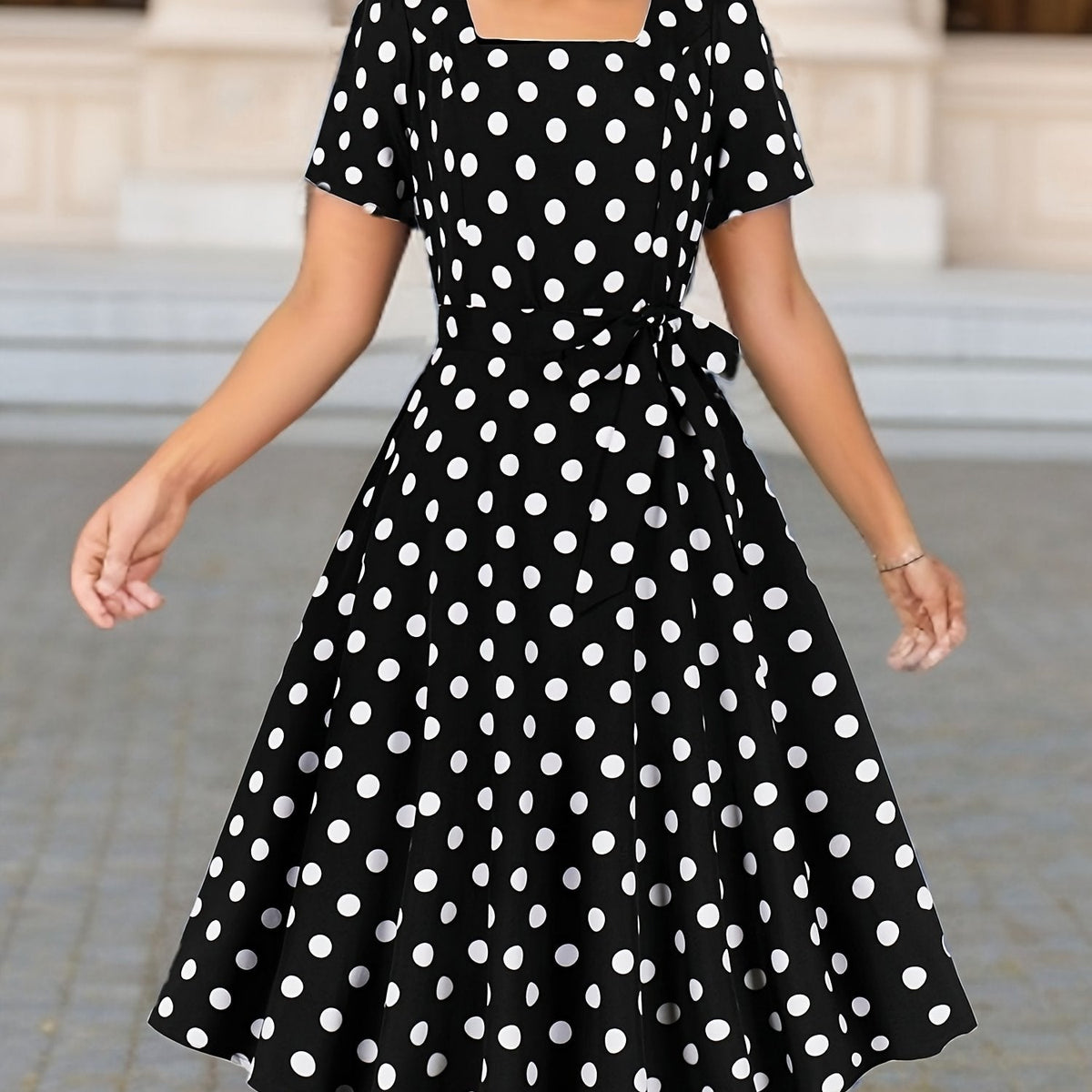 Marguerite™ | Robe pois élégante confortable intemporelle