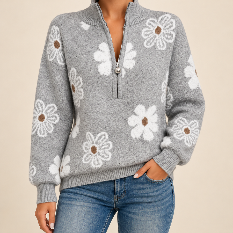 Monique™ – Cardigan fleuri doux intemporel élégant