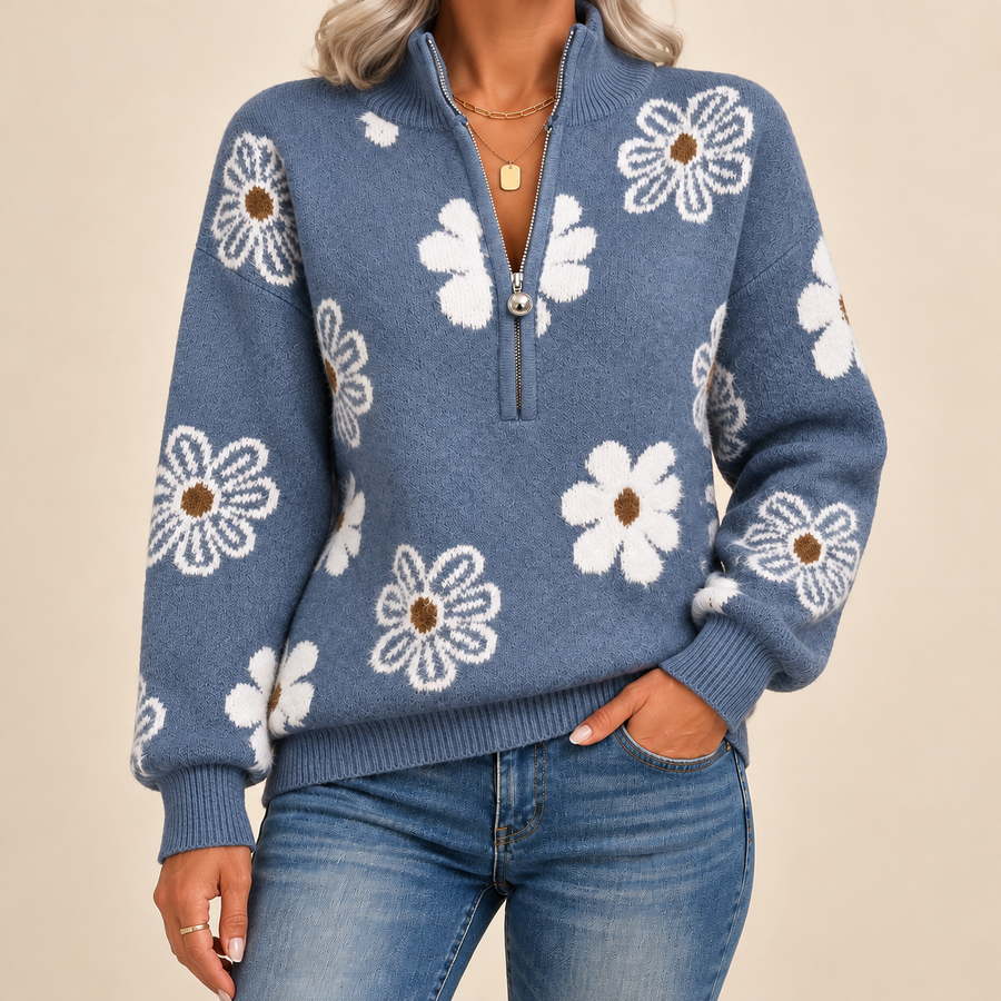 Monique™ – Cardigan fleuri doux intemporel élégant