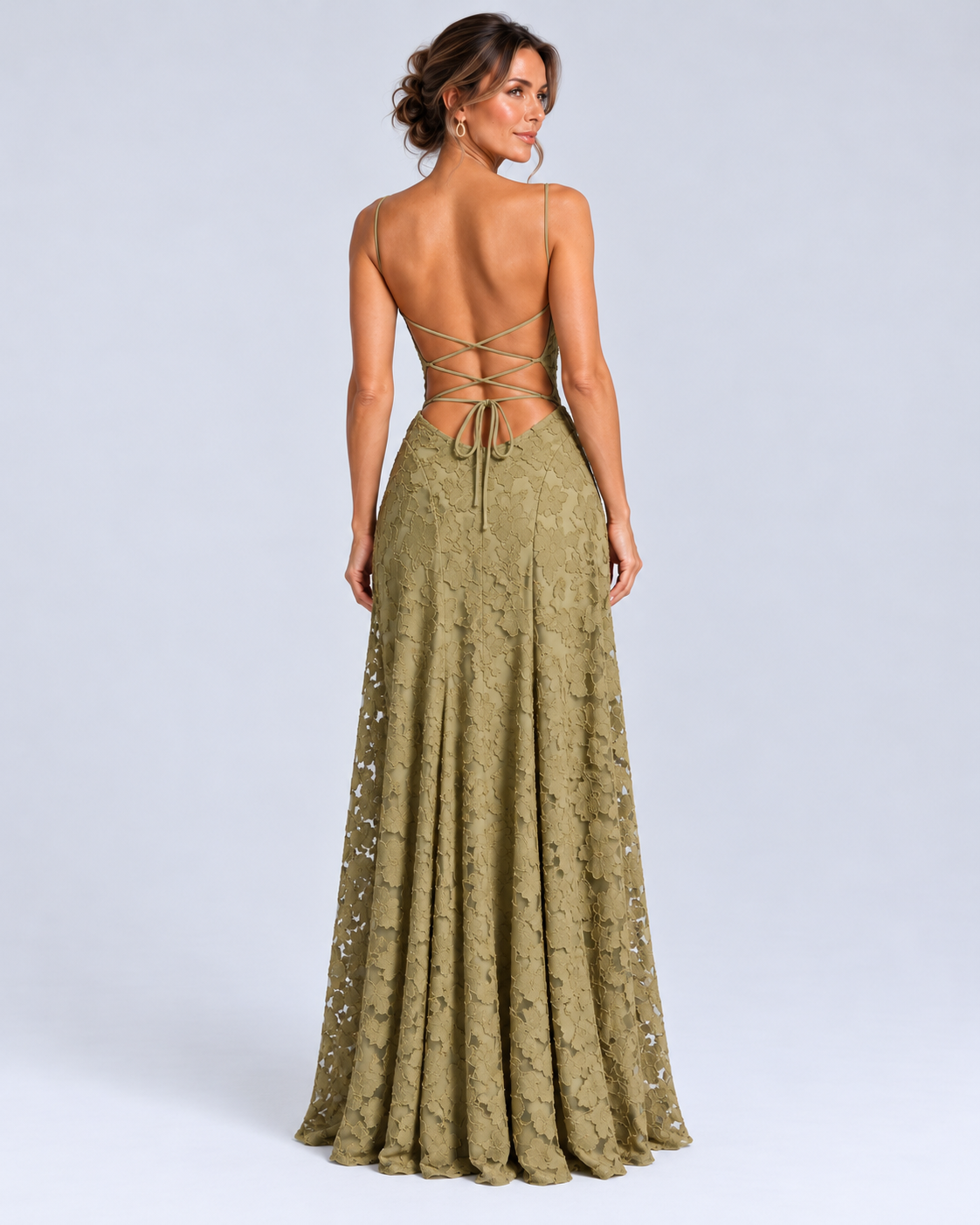 Ava | Robe Longue en Brocart Fleuri
