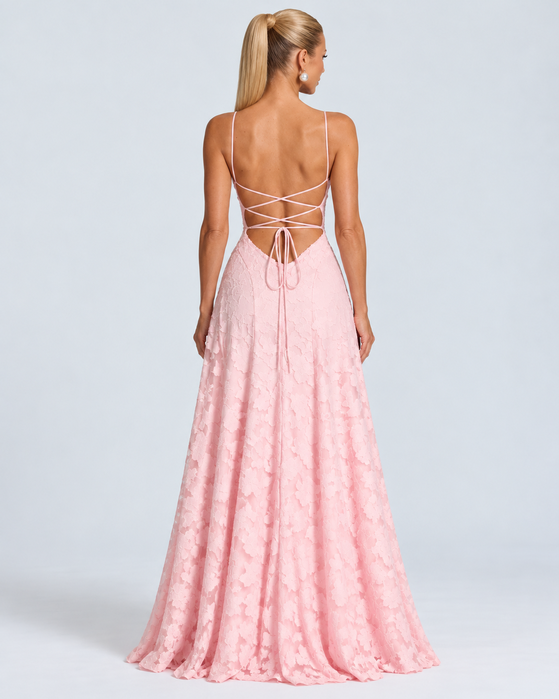 Ava | Robe Longue en Brocart Fleuri