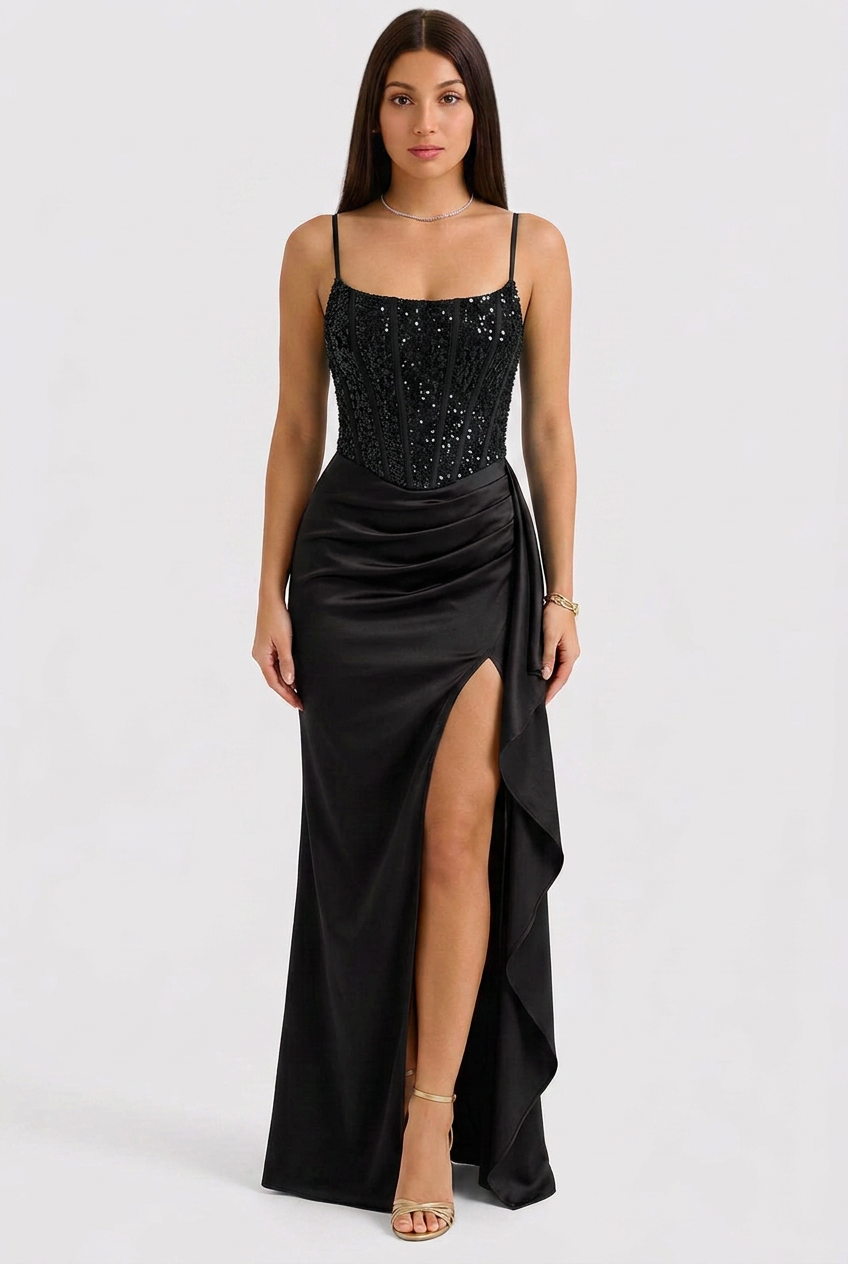 Elara | Women's Sequin Corset Evening Dress
