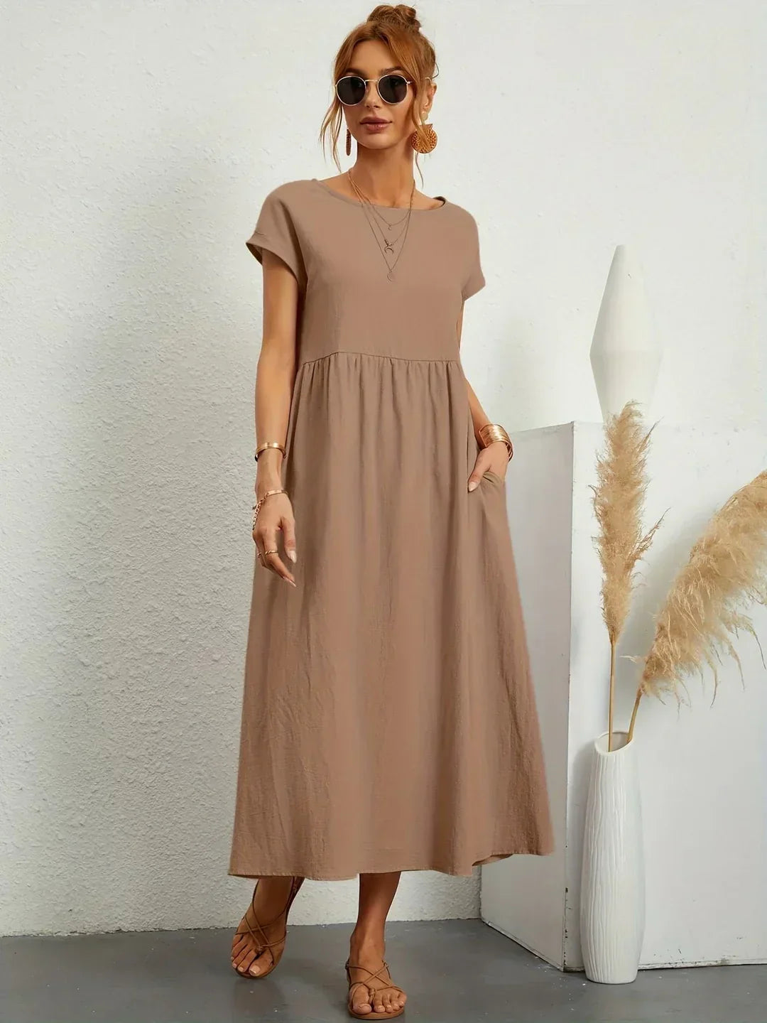 Gabrielle™ - Robe midi fluide élégance intemporelle