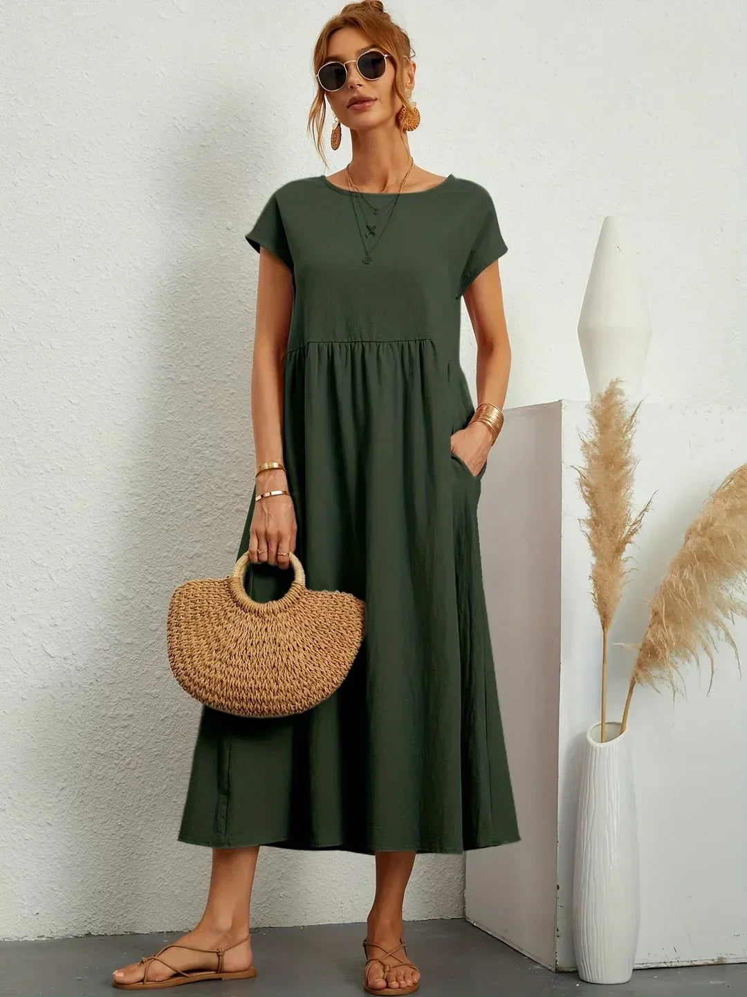 Gabrielle™ — Robe midi fluide élégance intemporelle