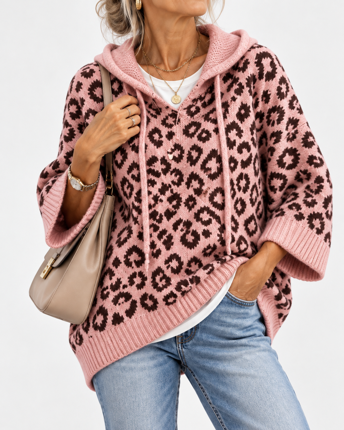 Solène | Pull à capuche léopard raffiné