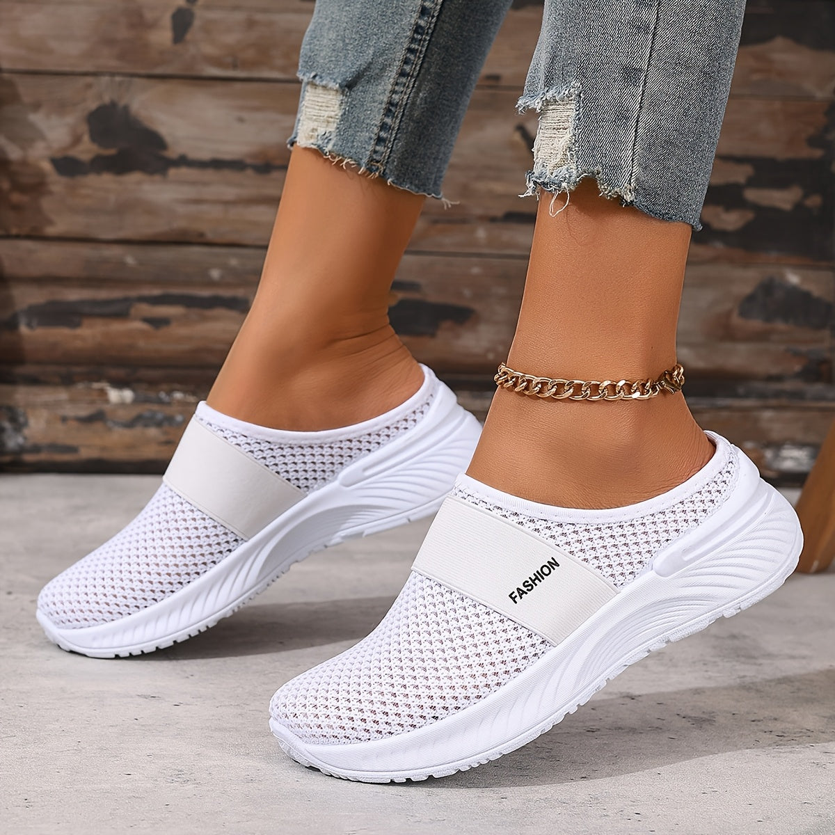 Baskets Mules Mesh Respirant Nicole