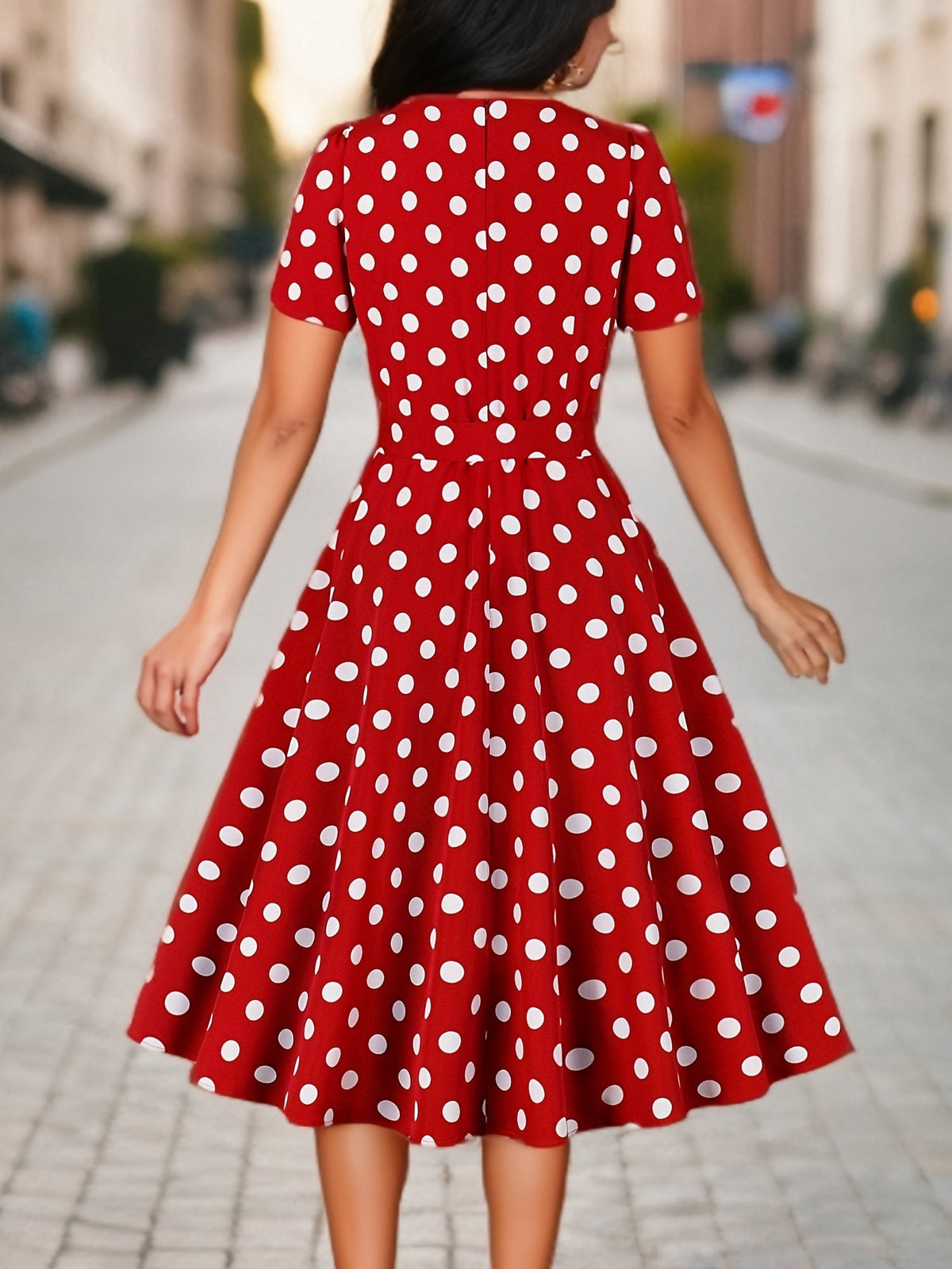 Marguerite™ | Robe pois élégante confortable intemporelle