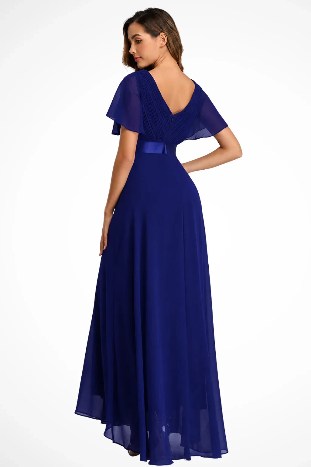 Felicity | Women's V-Neck Wedding Guest Maxi Dress with Flutter Sleeves
