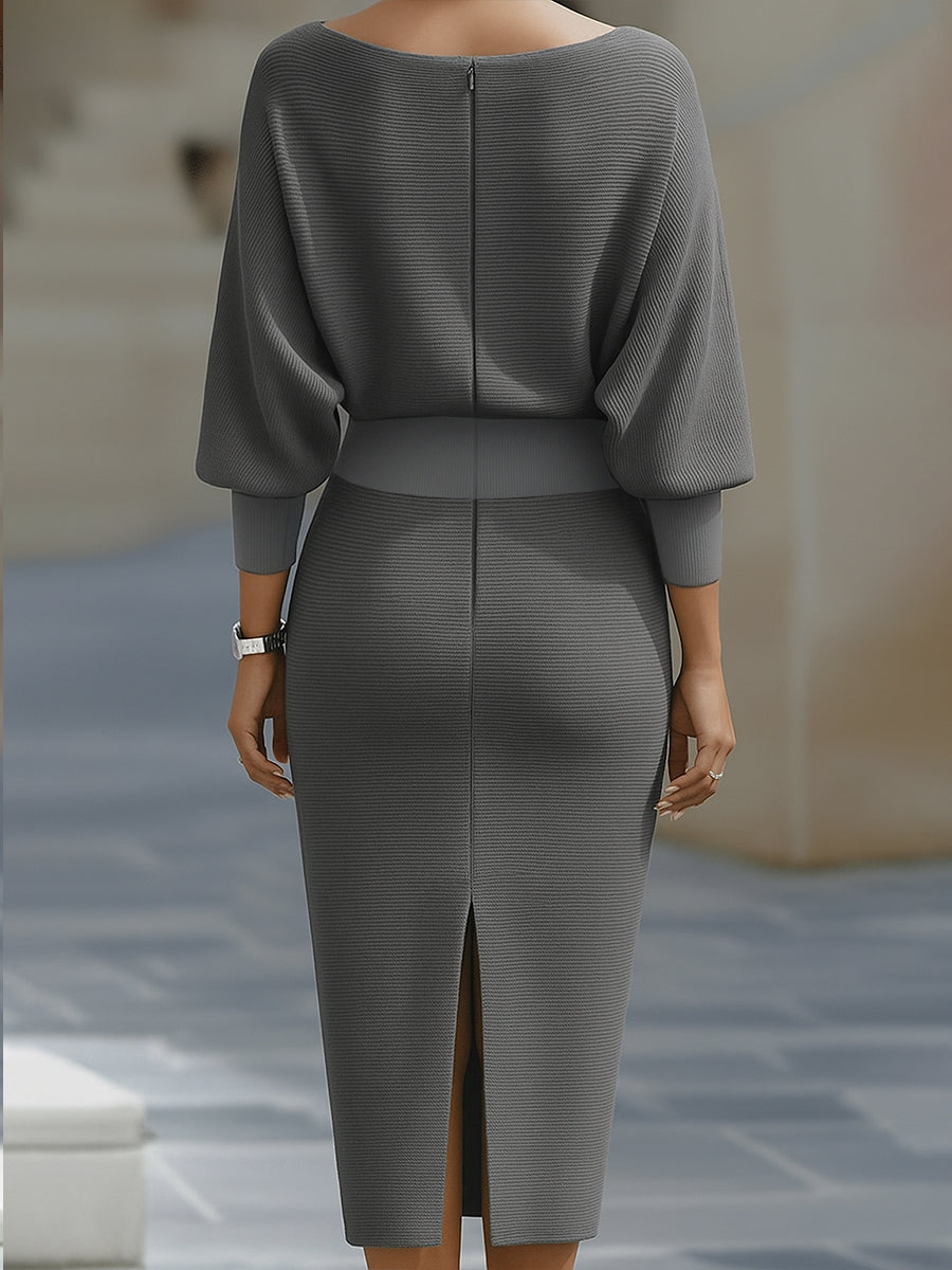 Clarisse™ — Robe midi drapée élégante intemporelle