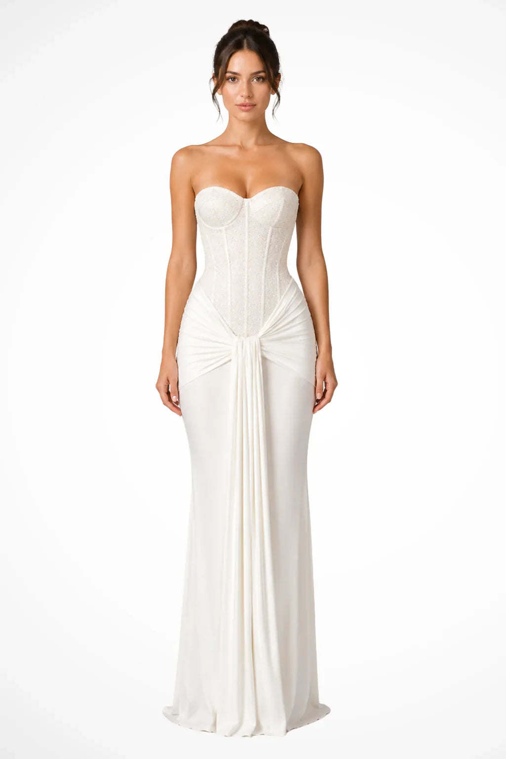 Jocelyn | Strapless Corset Wedding Guest Maxi Dress