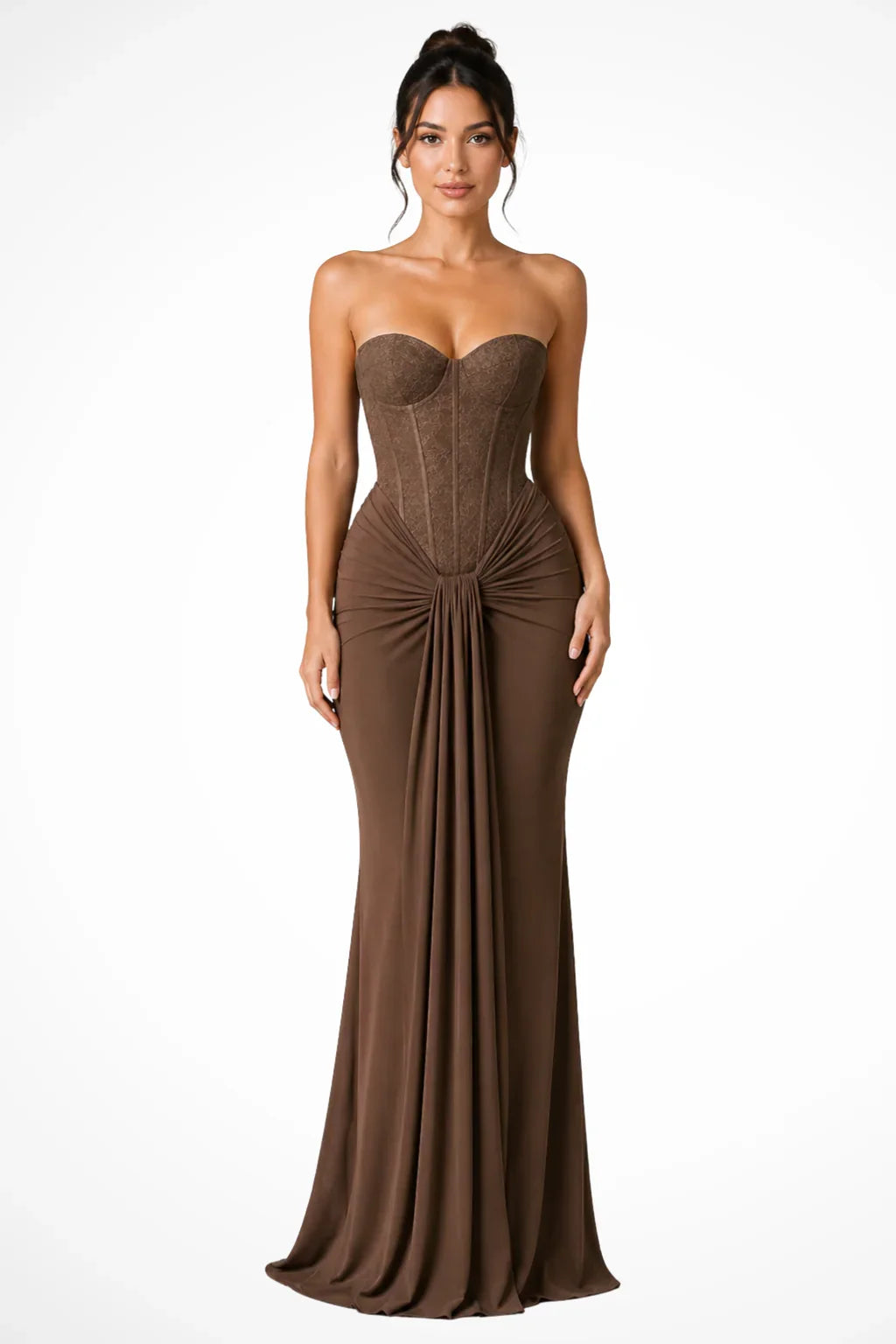 Jocelyn | Strapless Corset Wedding Guest Maxi Dress