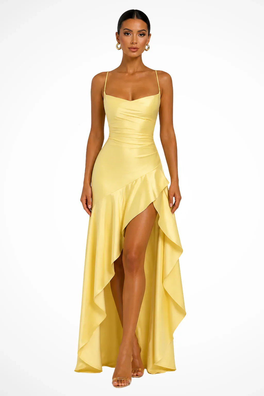 Polly | Robe Maxi Col Drapé à Bretelles
