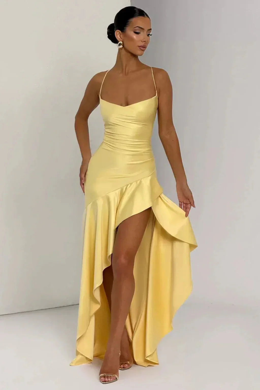 Polly | Robe Maxi Col Drapé à Bretelles