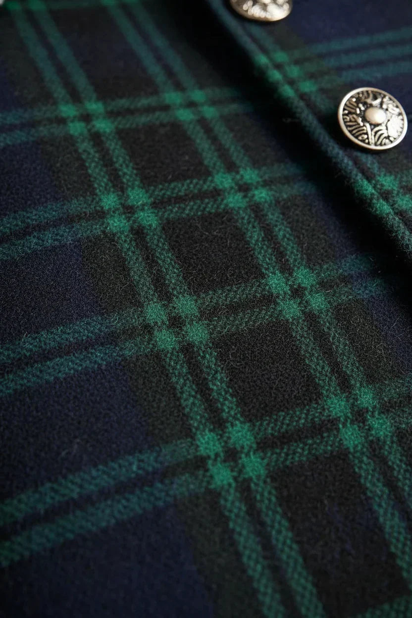 Madeleine™ — Manteau mi-long carreaux élégant