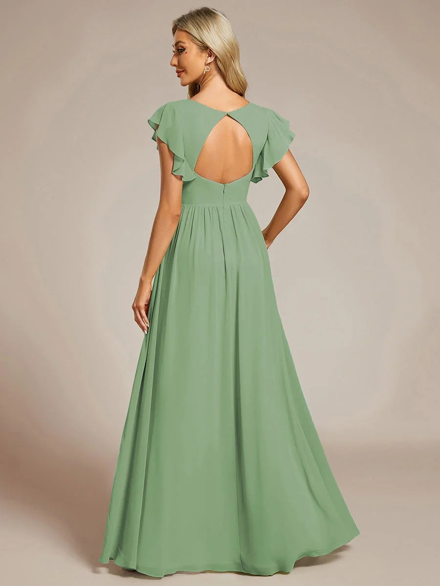 Robe Longue en Mousseline Dos Nu