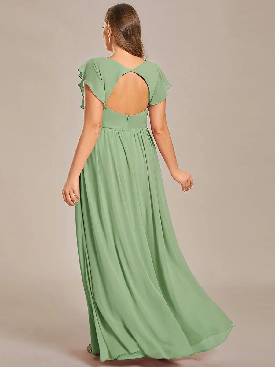 Robe Longue en Mousseline Dos Nu