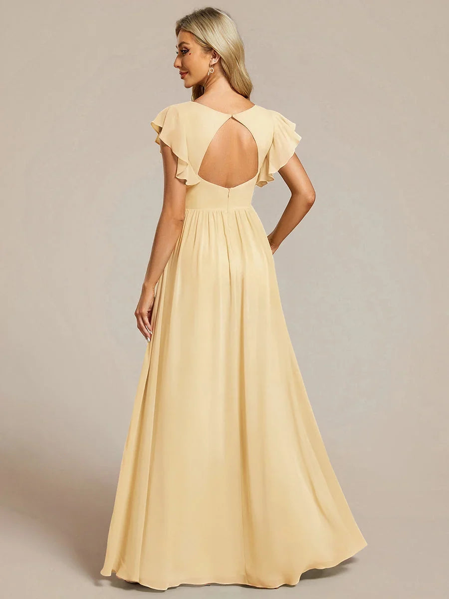 Robe Longue en Mousseline Dos Nu