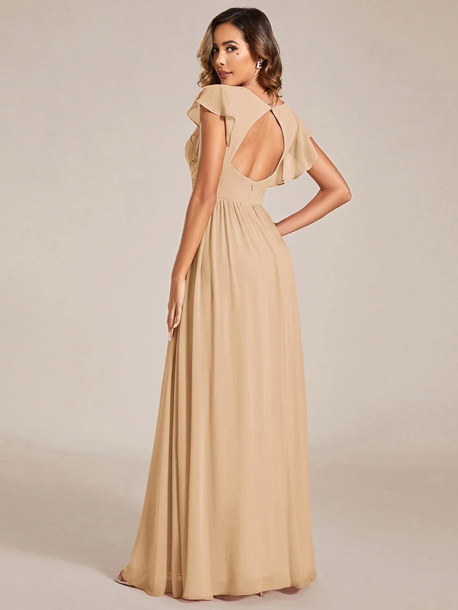 Robe Longue en Mousseline Dos Nu