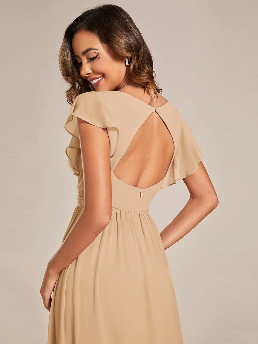 Robe Longue en Mousseline Dos Nu